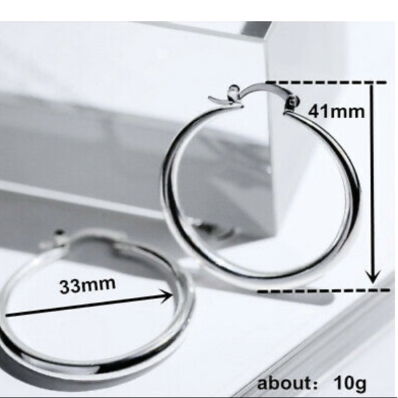 NEW Sterling silver hoop earrings - Picture 2 of 2